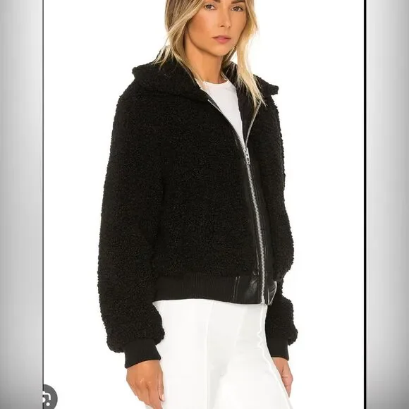 Blank NYC Boucle Collared Puffer Teddy Coat Size Small - Picture 5 of 6